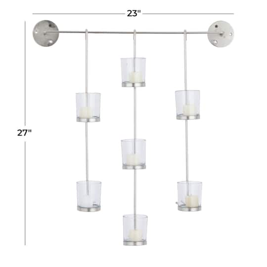 CosmoLiving by Cosmopolitan 27" Silver Contemporary Wall Sconce